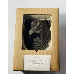 Bulldog Bottle Opener Cast Iron Wall Mount Beer Bar Pub Pottery Barn